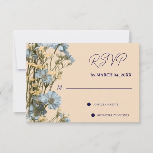 Floral Elegant Classic Wedding RSVP (正面)
