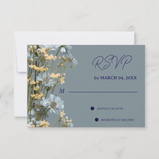 Floral Elegant Classic Wedding RSVP (正面)