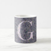 Floral Elegant Classy Monogram G purple w/phrase コーヒーマグカップ (中央)