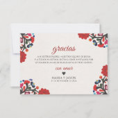 Floral Elegant Colorful Fiesta Spanish Wedding サンキューカード (正面)