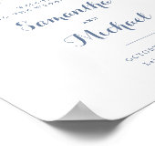 Floral Elegant Dusty Blue Crest Welcome Sign ポスター (角)