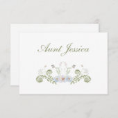 Floral Elegant Flat Place Card (正面/裏面)