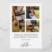 Floral Elegant Foil Frame Photo Graduation  箔招待状 (裏面)