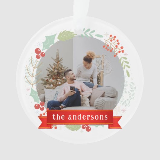 Floral Elegant Our First Christmas as Mr & Mrs オーナメント (正面)