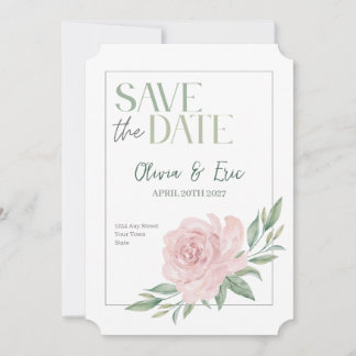 Floral Elegant Wedding Save The Date Card セーブザデート