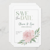 Floral Elegant Wedding Save The Date Card セーブザデート (正面/裏面)