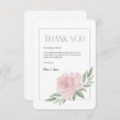 Floral Elegant Wedding Thank You Card サンキューカード (正面/裏面)