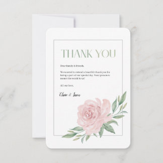 Floral Elegant Wedding Thank You Card サンキューカード