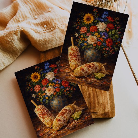 Floral Elote Still Life Art Postcard ポストカード
