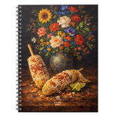 Floral Elote Still Life | Monogram ノートブック (正面)