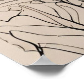 Floral Embrace Mother and Baby Line Art Print ポスター (角)