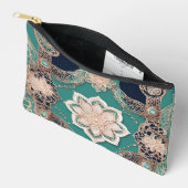 Floral emerald green AI art  アクセサリーポーチ (見開き)