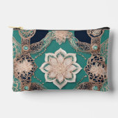 Floral emerald green AI art  アクセサリーポーチ (正面)