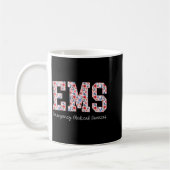 Floral Ems Emergency Medical Services Emt Wildflow コーヒーマグカップ (左)