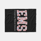 Floral Ems Emergency Medical Services Emt Wildflow フリースブランケット (正面(横))