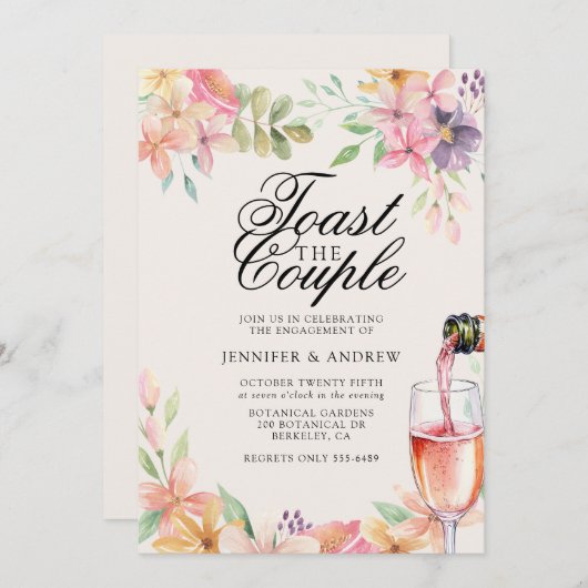 Floral Engagement Party  招待状 (正面/裏面)