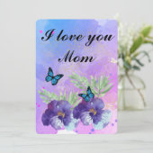 Floral Ephemera vibrant color pink art サンキューカード (スタンド正面)