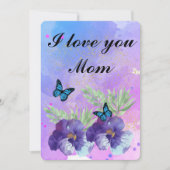 Floral Ephemera vibrant color pink art サンキューカード (正面)