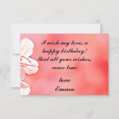 Floral Ephemera vibrant color pink art サンキューカード (裏面)