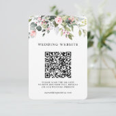 Floral Eucalyptus Greenery QR Code RSVP Wedding エンクロージャーカード (スタンド正面)