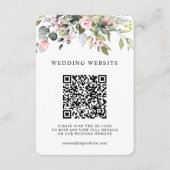 Floral Eucalyptus Greenery QR Code RSVP Wedding エンクロージャーカード (正面)