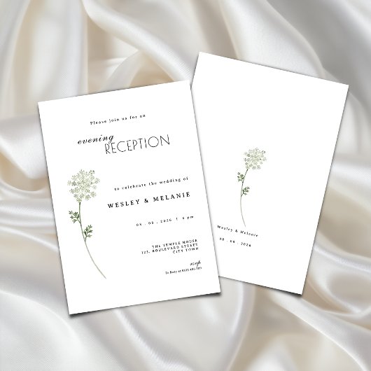 Floral Evening Reception Wedding Invitation 招待状