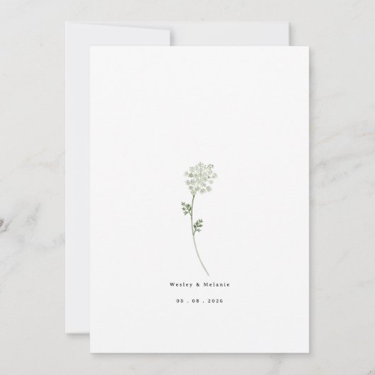 Floral Evening Reception Wedding Invitation 招待状 (裏面)