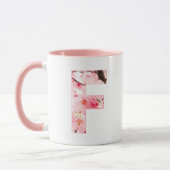 Floral F Initial Mug | Personalized Name & Traits マグカップ (左)