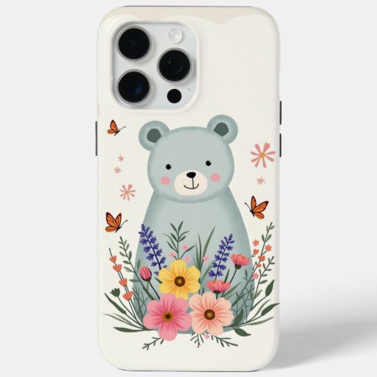 Floral Fable Bear Phone Case Case-Mate iPhoneケース (裏面)