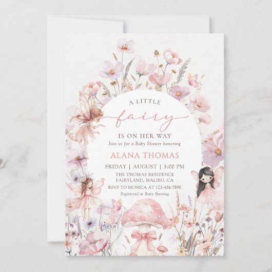 Floral Fairy Baby Shower Invitation 招待状 (正面)
