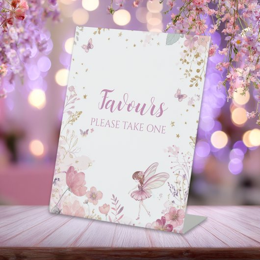 Floral Fairy First Birthday Party Favours  台座サイン