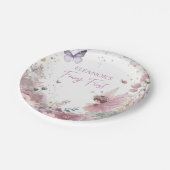 Floral Fairy First Birthday Party Paper Plate ペーパープレート (アングル)