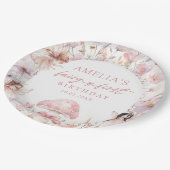 Floral Fairy First Birthday Party Paper Plates ペーパープレート (アングル)
