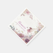 Floral Fairy First Birthday Personalised Napkin スタンダードカクテルナプキン (角)