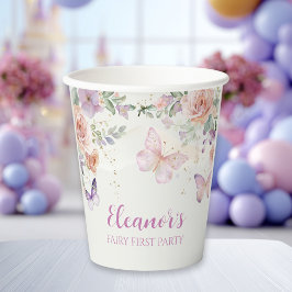 Floral Fairy First Birthday Personalised Paper Cup 紙コップ