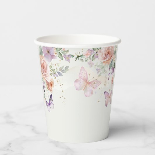 Floral Fairy First Birthday Personalised Paper Cup 紙コップ (裏面)