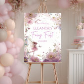 Floral Fairy First Birthday Personalised Welcome ポスター