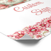 Floral Fairy Girl Blush Pastel Birthday Custom Sig ポスター (角)