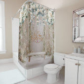 Floral Fairy Lights Wedding Backdrop Shower  シャワーカーテン (インサイチュ)