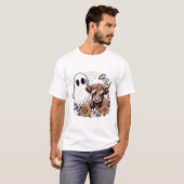 Floral Fall Highland Cow Ghost Tシャツ (正面フル)
