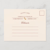 Floral Fall in Love Photo Wedding Save the Date 案内ポストカード (裏面)