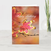 Floral Fall Leaves "Birthday" カード (正面)