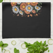 Floral Fall Skeleton Boho Halloween キッチンタオル (折り畳み)