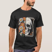 Floral Fall Skeleton Boho Halloween Tシャツ (正面)
