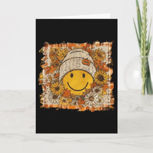Floral Fall Smile Face Shirt  カード (正面)