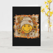 Floral Fall Smile Face Shirt  カード (黄色い花)