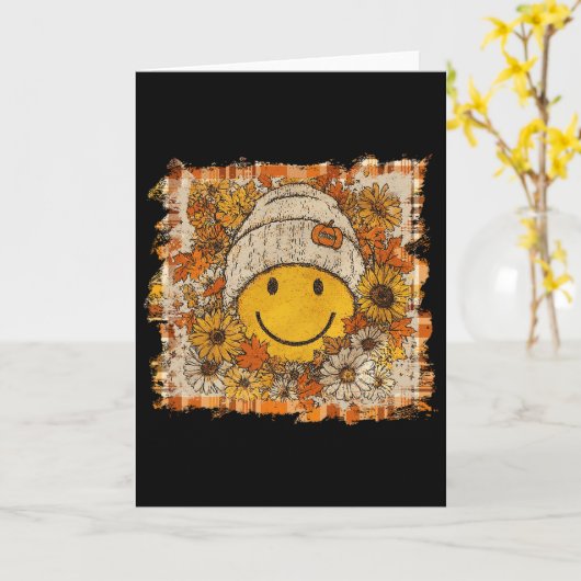 Floral Fall Smile Face Shirt  カード (黄色い花)