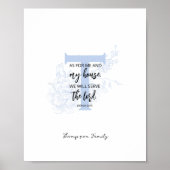 Floral Family Name Sign Bible verse Joshua 24:15 ポスター (正面)