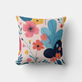 Floral Family Pillow – Bright and Cheerful Gift  クッション (正面)