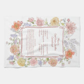 Floral Family Recipe Kitchen Towel キッチンタオル (横)